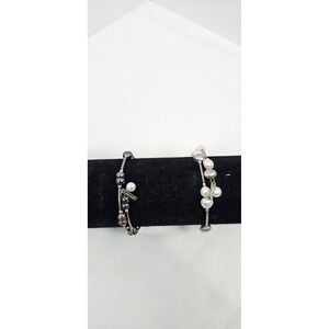 Vantel Pearls Multicolored And Silver Tone Wrap Around Visit Bracelets Lot Of 2